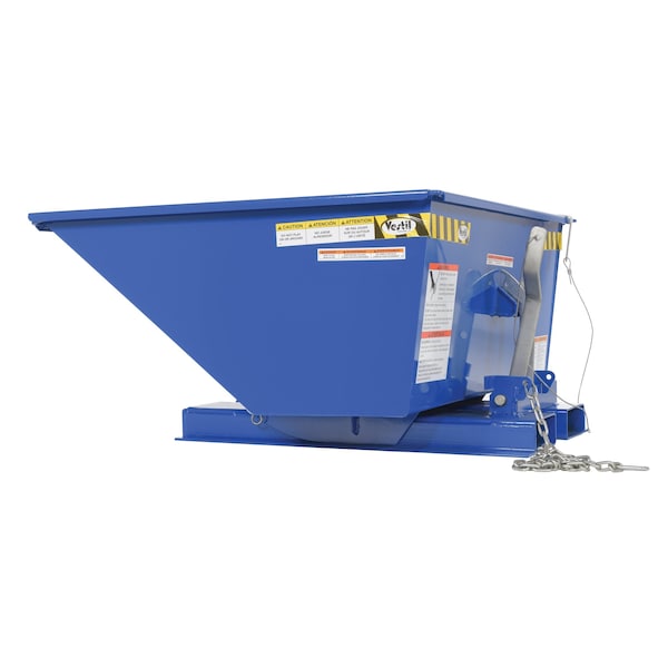 Low Profile Self Dumping Hopper, 2,000 lb. Capacity, Blue, 0.25 Cubic Yards